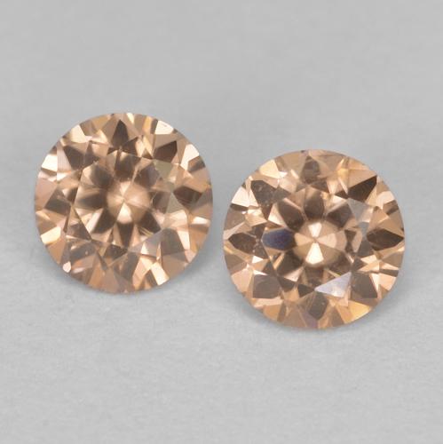 0,33 ct natürliche orangefarbener Zirkon-Edelsteine, Rundschliff, VVS