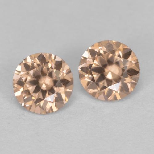 0,33 ct natürliche orangefarbener Zirkon-Edelsteine, Rundschliff, VVS