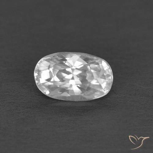 0.50ct Natürlicher Weiß Zirkon, Oval, VVS-VS