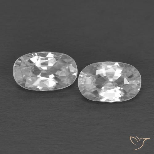 0.78ctw Natürlicher Weiß Zirkon, Oval, VVS