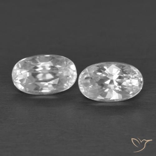 0.94ctw Natürlicher Weiß Zirkon, Oval, VVS