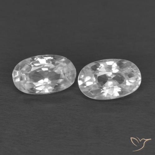 0.74ctw Natürlicher Weiß Zirkon, Oval, VVS