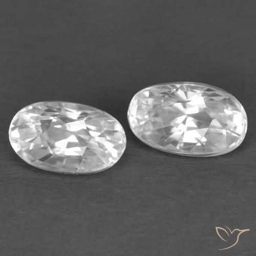 0.92ctw Natürlicher Weiß Zirkon, Oval, VVS