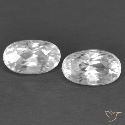 0.92 ct natürliche Weiß Zirkon-Edelsteine, Oval, VVS