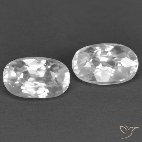 0.88ctw Natürlicher Weiß Zirkon, Oval, VVS