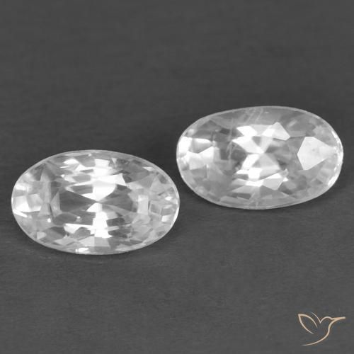 0.83ctw Natürlicher Weiß Zirkon, Oval, VVS