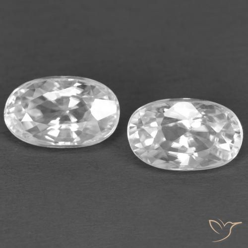 0.86ctw Natürlicher Weiß Zirkon, Oval, VVS