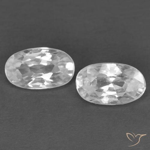 0.72ctw Natürlicher Weiß Zirkon, Oval, VVS