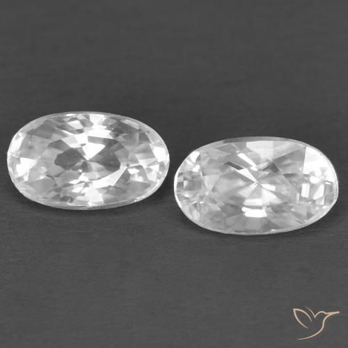 0.87ctw Natürlicher Weiß Zirkon, Oval, VVS