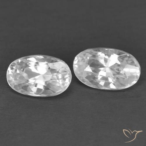 0.83ctw Natürlicher Weiß Zirkon, Oval, VVS