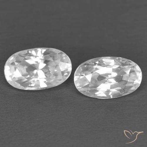 0.80ctw Natürlicher Weiß Zirkon, Oval, VVS
