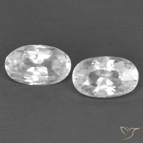 0.76ctw Natürlicher Weiß Zirkon, Oval, VVS