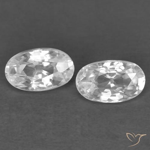 0.76ctw Natürlicher Weiß Zirkon, Oval, VVS