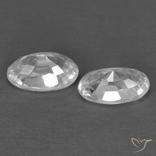 0.76 ct natürliche Weiß Zirkon-Edelsteine, Oval, VVS