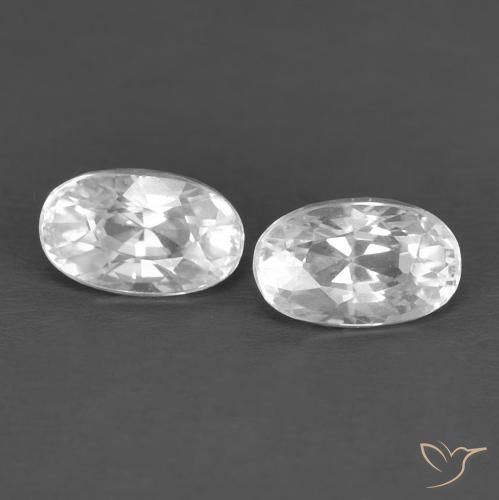 0.97ctw Natürlicher Weiß Zirkon, Oval, VVS-VS