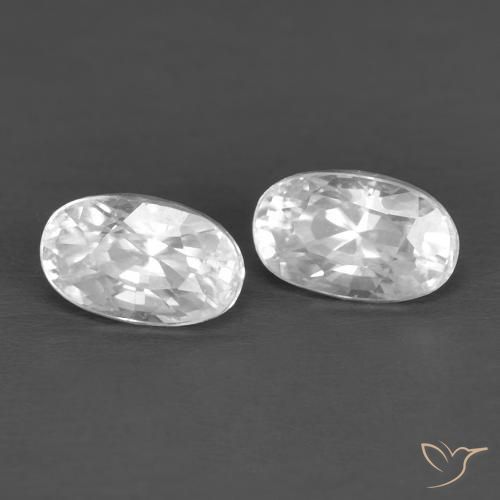 0.97 ct natürliche Weiß Zirkon-Edelsteine, Oval, VVS-VS