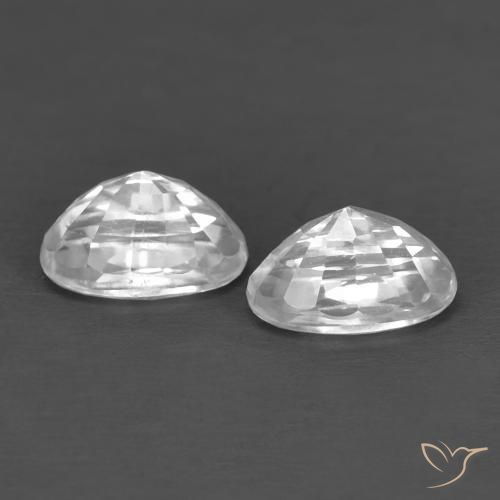 0.97 ct natürliche Weiß Zirkon-Edelsteine, Oval, VVS-VS
