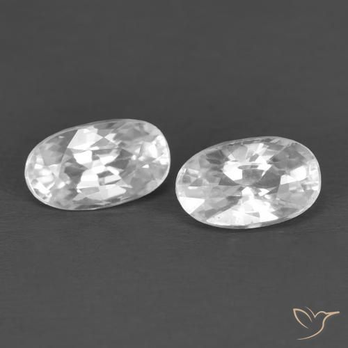 0.90ctw Natürlicher Weiß Zirkon, Oval, VVS