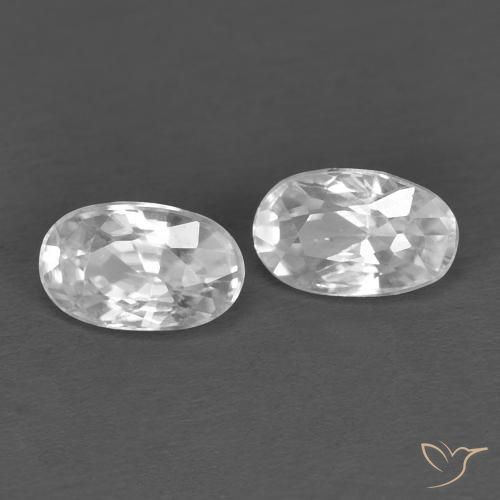 0.79ctw Natürlicher Weiß Zirkon, Oval, VVS