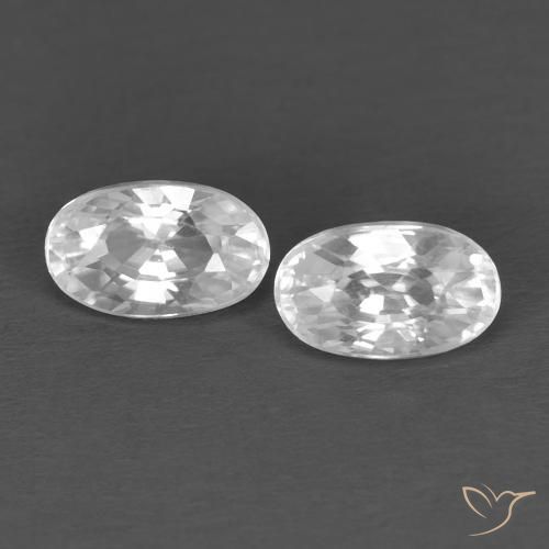0.83ctw Natürlicher Weiß Zirkon, Oval, VVS
