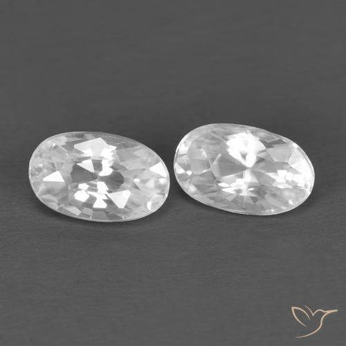 0.84 ct natürliche Weiß Zirkon-Edelsteine, Oval, VVS