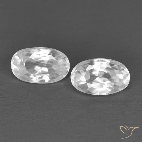 0.79ctw Natürlicher Weiß Zirkon, Oval, VVS