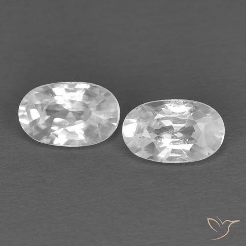 0.74ctw Natürlicher Weiß Zirkon, Oval, VVS