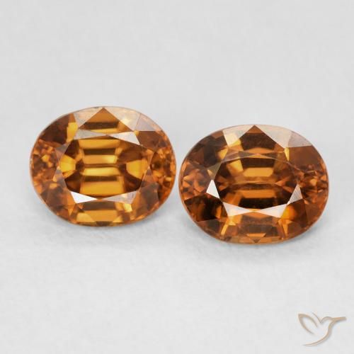 2.03 ct natürliche Medium Dark-Orange Zirkon-Edelsteine, Oval, VVS