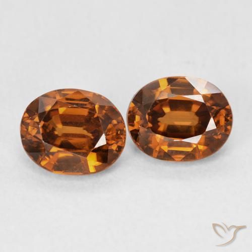 2.14 ct natürliche Medium Dark-Orange Zirkon-Edelsteine, Oval, VVS
