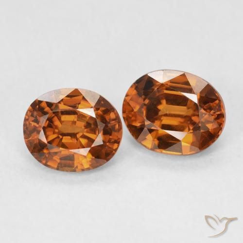 1.96 ct natürliche tieforange Zirkon-Edelsteine, Oval, VVS
