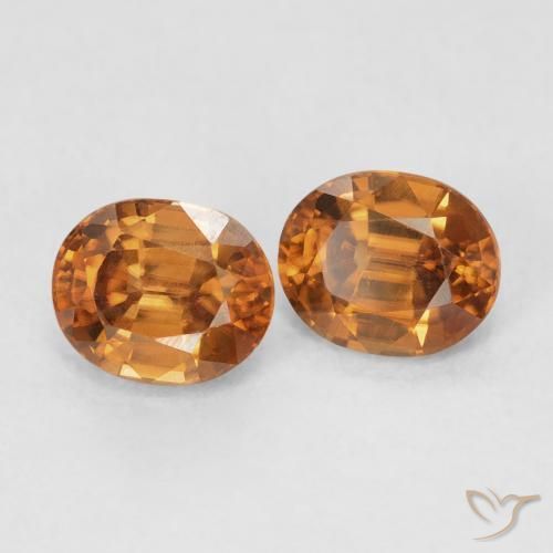 1.93 ct natürliche tieforange Zirkon-Edelsteine, Oval, VVS