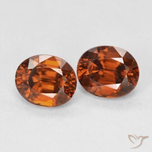 2.16 ct natürliche tieforange Zirkon-Edelsteine, Oval, VVS