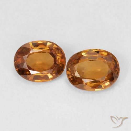 1.12ctw Natürlicher Mittelorange Zirkon, Oval, VVS-VS