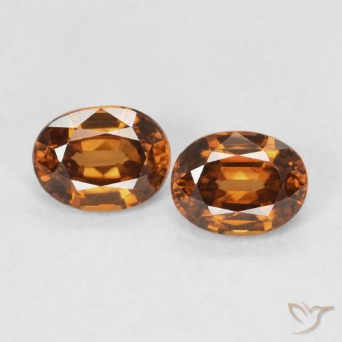 1.19ctw Natürlicher Medium Dark-Orange Zirkon, Oval, VVS-VS