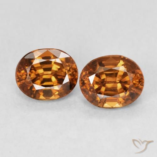 2.22ctw Natürlicher Medium Dark-Orange Zirkon, Oval, VS