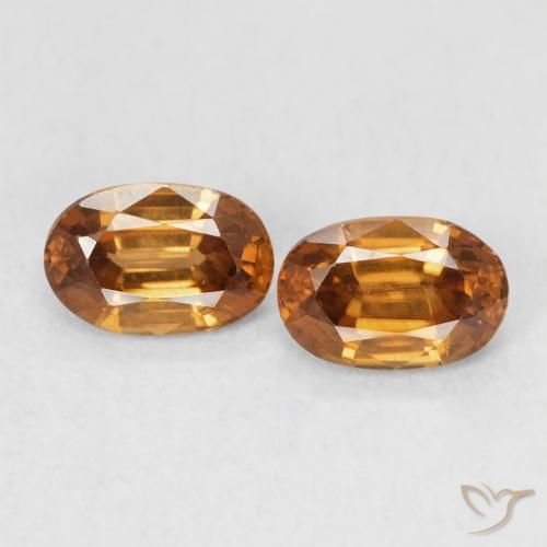 1.50ctw Natürlicher Medium Dark-Orange Zirkon, Oval, VVS-VS