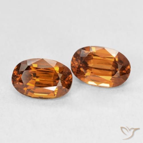 1.64 ct natürliche Medium Dark-Orange Zirkon-Edelsteine, Oval, VVS-VS