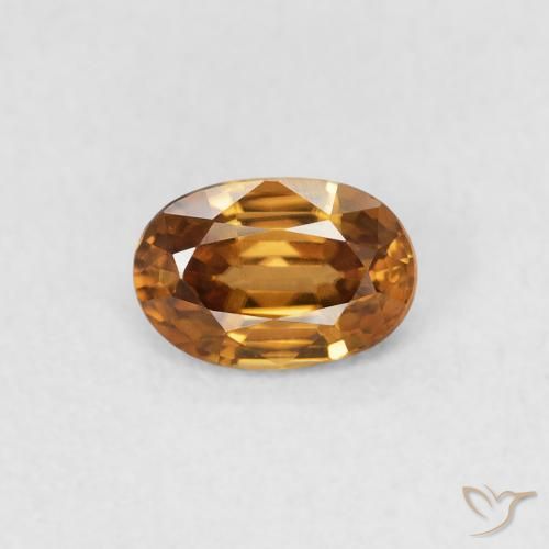 0.66ct Natürlicher orange-braun Zirkon, Oval, VVS