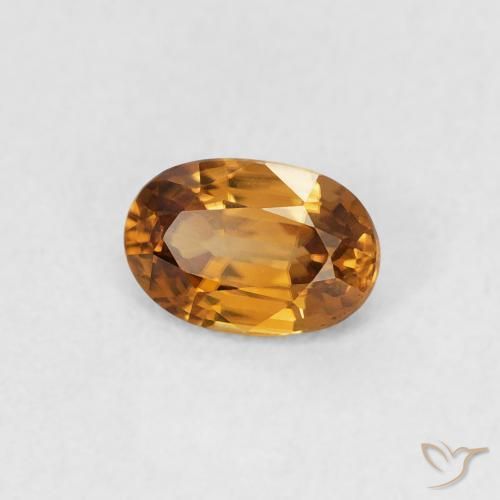 9,17 ctw natürlicher orange-braun Zirkon, Oval, VVS