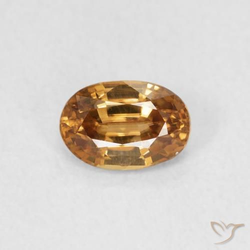 0.77ct Natürlicher Mittelorange Zirkon, Oval, VVS