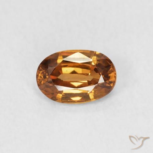 0.67ct Natürlicher orange-braun Zirkon, Oval, VVS