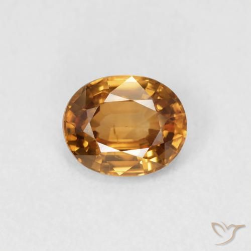 0.94ct Natürlicher Mittelorange Zirkon, Oval, VVS