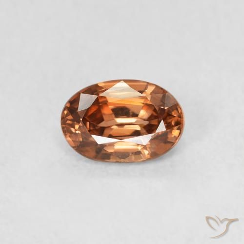 0.67ct Natürlicher tieforange Zirkon, Oval, VVS
