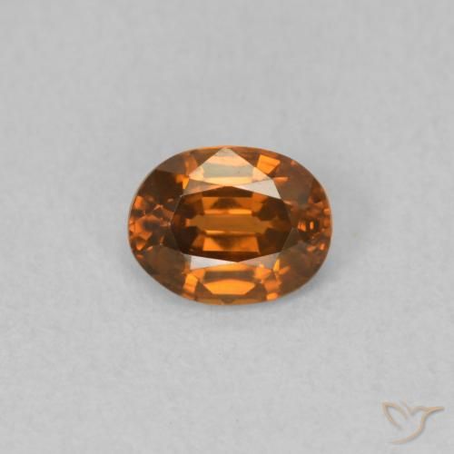 0.59ct Natürlicher tieforange Zirkon, Oval, VVS-VS