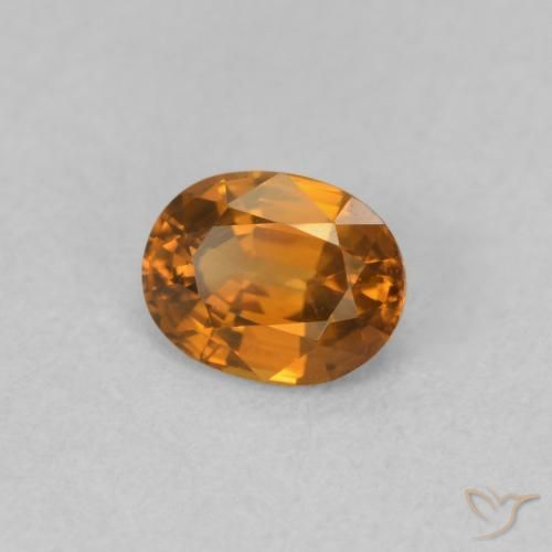 9,17 ctw natürlicher tieforange Zirkon, Oval, VVS-VS