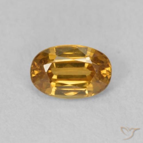 0.78ct Natürlicher tieforange Zirkon, Oval, VVS-VS