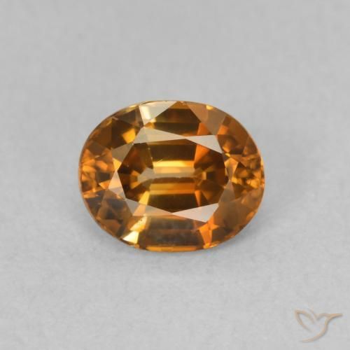 1.06ct Natürlicher Erde Orange Zirkon, Oval, VVS-VS