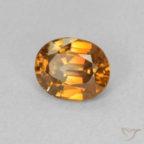 9,17 ctw natürlicher Erde Orange Zirkon, Oval, VVS-VS