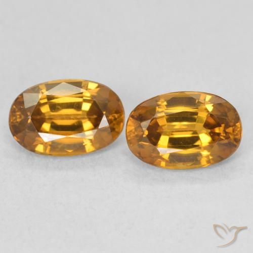 1.56ctw Natürlicher gold-braun Zirkon, Oval, VVS-VS