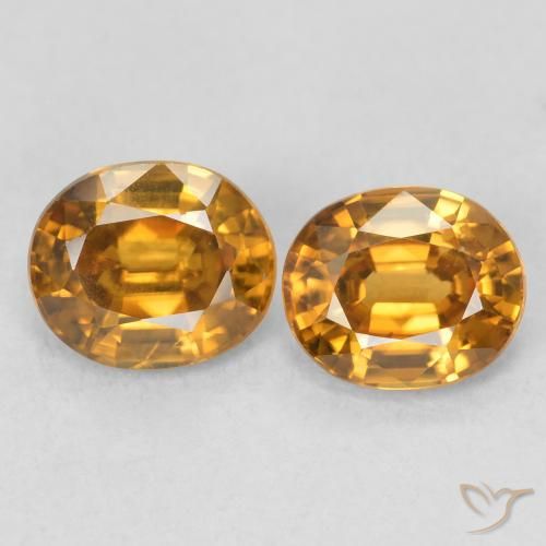 1.89ctw Natürlicher Orange-Gold Zirkon, Oval, VVS-VS